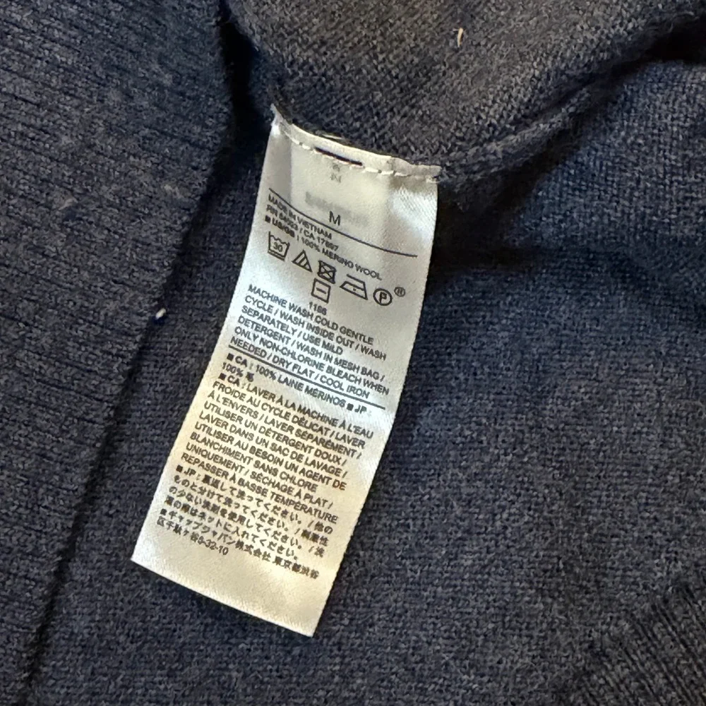 Banana Republic Blue 100% Merino Wool Raglan Crew‎ Neck Sweater Mens Medium
